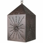 Square Rays Aged Tin Hanging Light Fixture