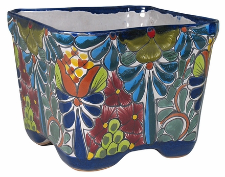 Square Talavera Flower Pot