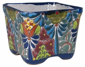 Square Talavera Flower Pot