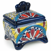 Square Talavera Jewelry Box with Lid
