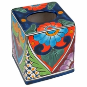 Square Talavera Tissue Box Holder