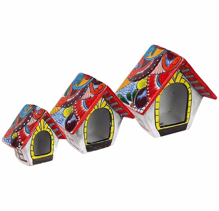 Talavera Bird House - Set of Three - Small, Medium, and Large