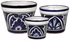 Talavera Blue & White Flower Pots - Set of Three