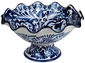 Talavera Blue & White Scallop Fruit Bowl with Base