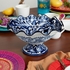 Talavera Blue & White Scallop Fruit Bowl with Base
