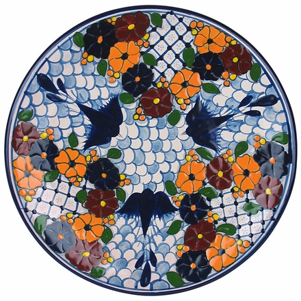 Talavera Bugambilla Swallow Dinner Plate