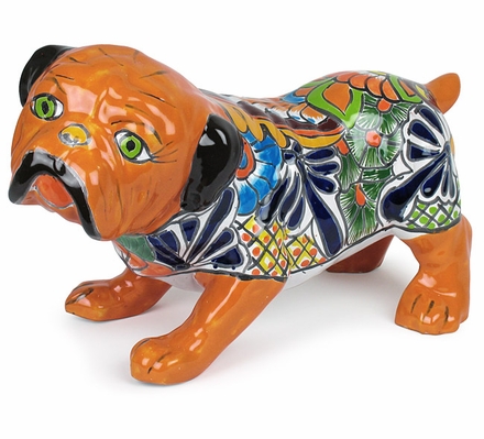 Talavera Bull Dog Statue