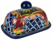 Talavera Butter Dish - Yellow Cross Pattern