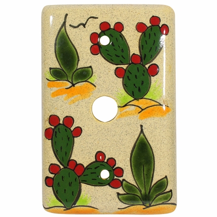 Talavera Cable Plate Cover - Cactus Design