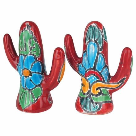 Talavera Cactus Salt & Pepper Shakers - Pair