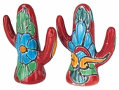 Talavera Cactus Salt & Pepper Shakers - Pair