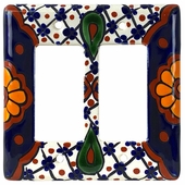 Talavera Ceramic Double Rocker Switch Plate