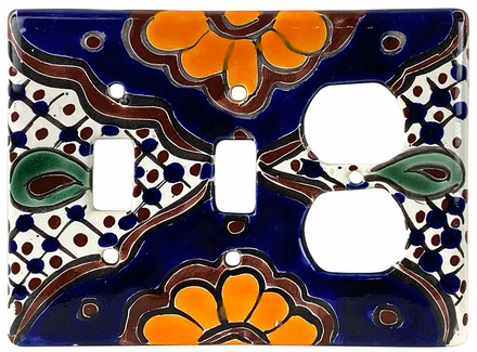 Talavera Ceramic Double Switch Outlet Plate PL14