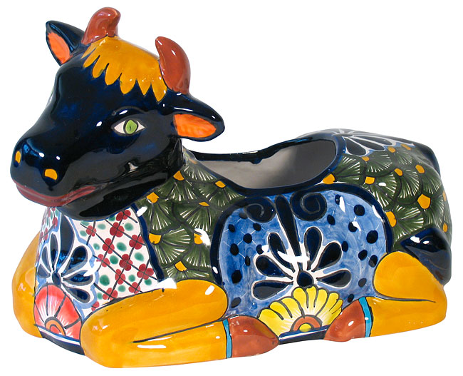 Talavera Cow Planter Pot - Animal Pots