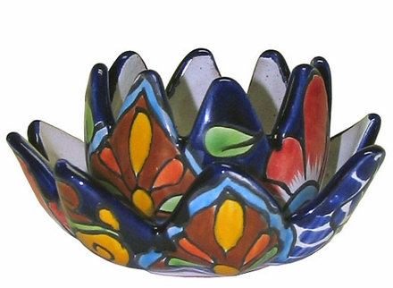Talavera Flower Candle Holder