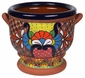 Talavera Flower Pot with Exposed Terracotta and Handles