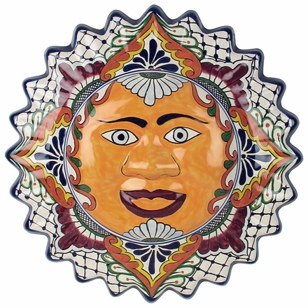 Talavera Framed Hanging Sun Face