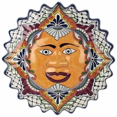 Talavera Framed Hanging Sun Face