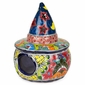 Talavera Jack-O-Lantern Pumpkin with Witch Hat