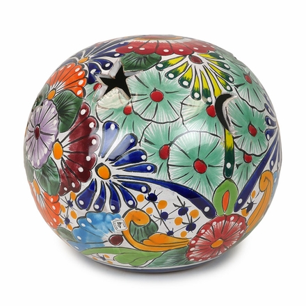 Talavera Luminary Globe with Star and Moon Cutouts