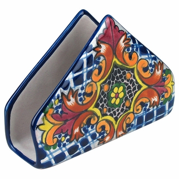 Talavera Napkin Holder - Yellow Cross Pattern