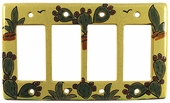 Talavera Quad Rocker Switch Cover - Cactus