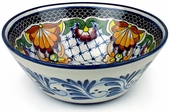 Small Talavera Round Serving Bowl - Rosario Pattern