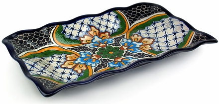 Talavera Scalloped Edge Appetizer Plate - Dolores Pattern