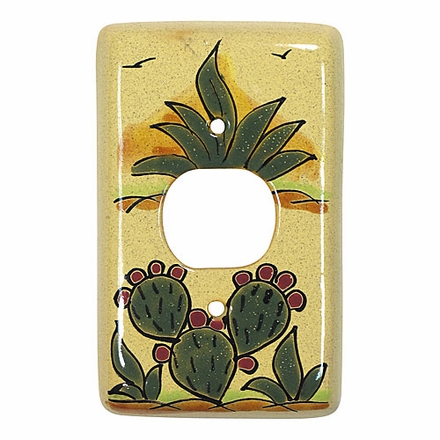 Talavera Single Plug Cover - Cactus