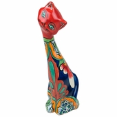 Talavera Slender Cat Statue