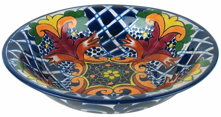 Talavera Soup Bowl - Yellow Cross Pattern