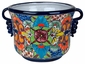 Talavera Squash Flower Pot with Handles