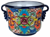 Talavera Squash Flower Pot with Handles