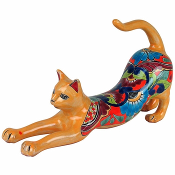 Talavera Stretching Cat