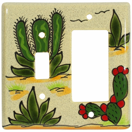 Talavera Switch and Rocker Cover - Cactus
