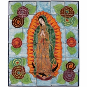Mexican Tile Mural - Virgin de Guadalupe