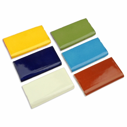 Talavera Tile - Solid Color Rounded Corner Edge Pieces - 15 per box