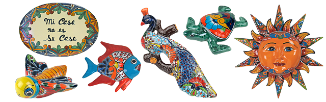 Mexican Talavera Ceramic Wall Art - Sun Faces, Frogs & More
