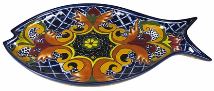 Talavera Yellow Cross Fish Platter