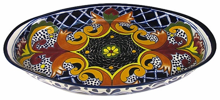 Talavera Yellow Cross Oblong Serving Tray