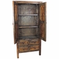 Tall Distressed Wood Armoire - 2 Doors and 4 Drawers