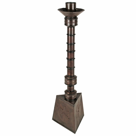 Tall Mexican Aged Tin Candlestick