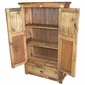 Tall Rustic Wood Cabinet with Colorful Slat Doors