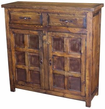 Tall Rustic Wood Storage Cabinet