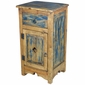 Tall Santa Fe Painted Wood Nightstand - Blue