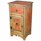 Tall Santa Fe Painted Wood Nightstand - Red