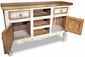 Tall White Patina Yugo Buffet with Natural Top