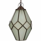 Tapered Prism Frosted Glass Hanging Pendant Light - 8-Sided