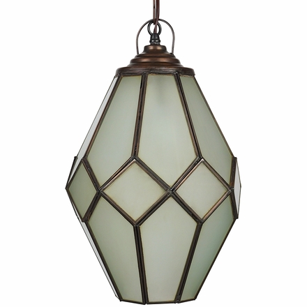 Tapered Prism Frosted Glass Hanging Pendant Light - 8-Sided
