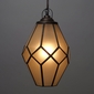 Tapered Prism Frosted Glass Hanging Pendant Light - 8-Sided